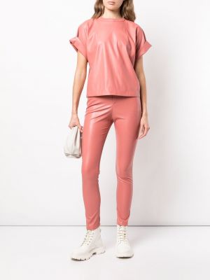Pantalones de cuero skinny Lapointe rosa