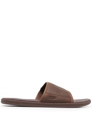 Lær flip-flops Ugg brun