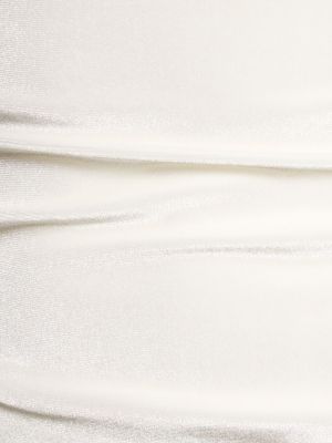 Zamatový crop top s dlhými rukávmi 16arlington biela