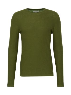Пуловер slim Blend зелено