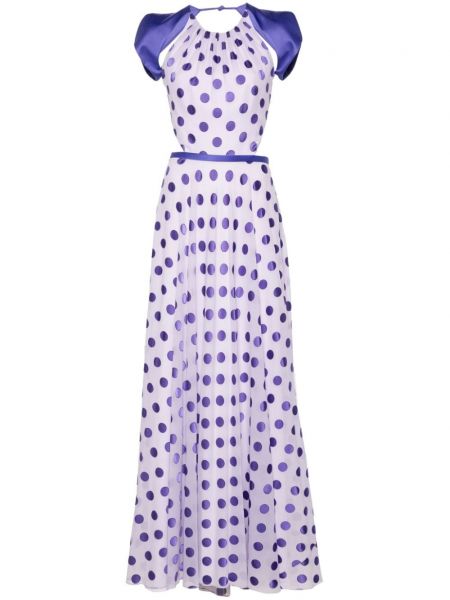 Taškuotas šifoninis skeltu suknele Gemy Maalouf violetinė