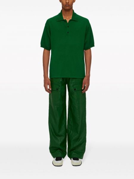 Megztas polo marškinėliai Ferragamo žalia