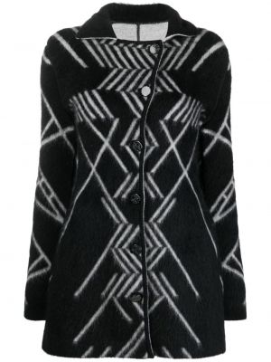 Палто с принт с абстрактен десен Giorgio Armani черно