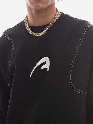 Pamučna hoodie s kapuljačom Ader Error crna