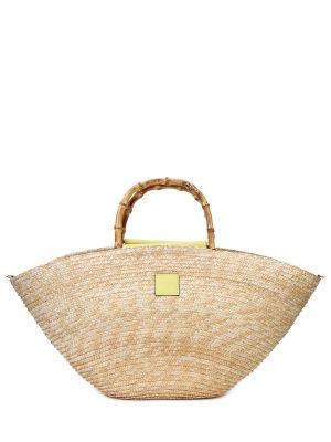 Плетеная пляжная сумка Emanuela Biffoli желтая