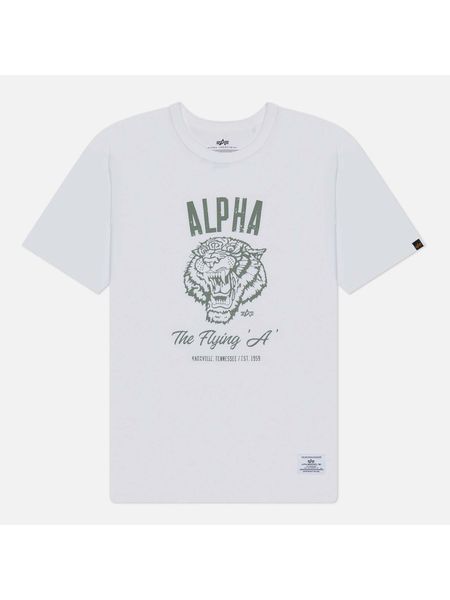 Тигровая футболка Alpha Industries белая