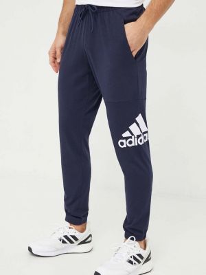 Спортивні штани з принтом Adidas сині