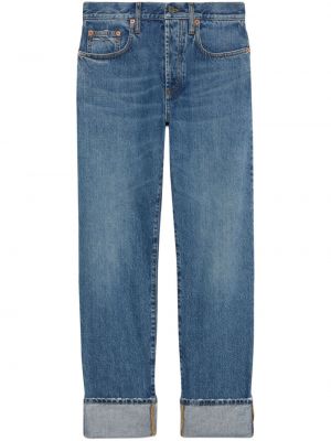 Straight fit džíny s nízkým pasem Gucci modré