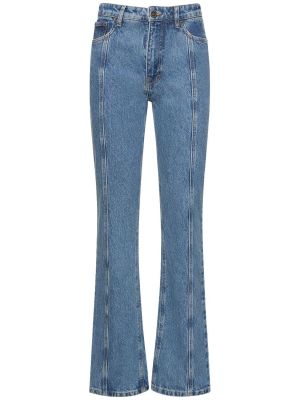 Bavlněné straight fit džíny Rotate modré