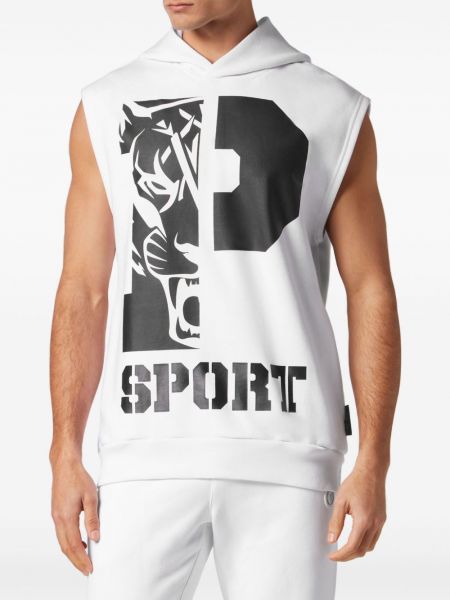 Ärmelloser hoodie aus baumwoll mit print Plein Sport