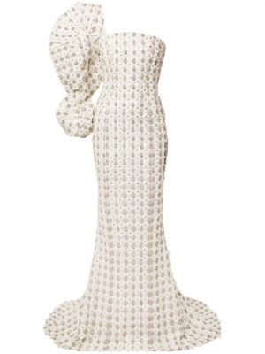 Sukienka wieczorowa z koralikami Saiid Kobeisy biała
