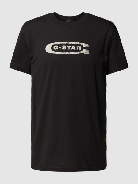 Koszulka z nadrukiem w gwiazdy G-star Raw czarna