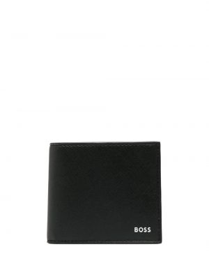 Ριγέ πορτοφόλι με σχέδιο Boss μαύρο