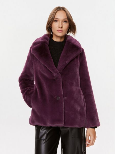 Szőrös kabát Guess lila