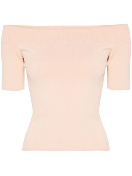 Strikket off-the-skulder top Alexander Mcqueen orange