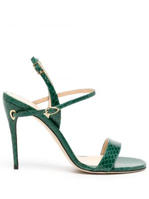 Sandały skórzane Jennifer Chamandi zielone