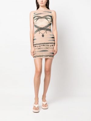 Šaty bez rukávů s potiskem Jean Paul Gaultier