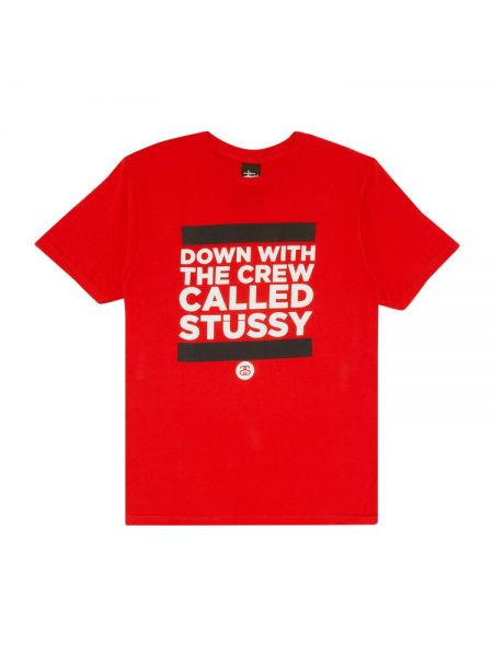Пуховая футболка Stussy красная