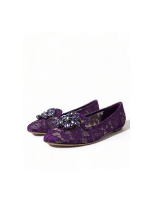 Bailarinas de encaje de cristal Dolce & Gabbana violeta