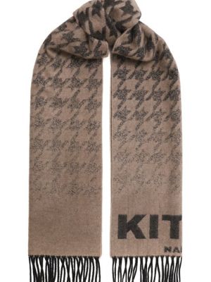 Бежевый кашемировый шарф Kiton