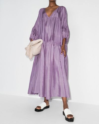 Vestido largo drapeado Anaak violeta