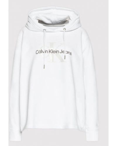 Calvin Klein Jeans Plus Pulóver J20J218878 Fehér Regular Fit