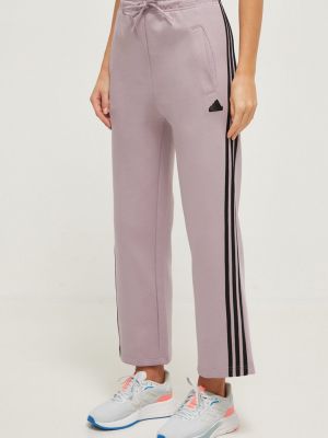 Sportovní kalhoty s aplikacemi Adidas fialové