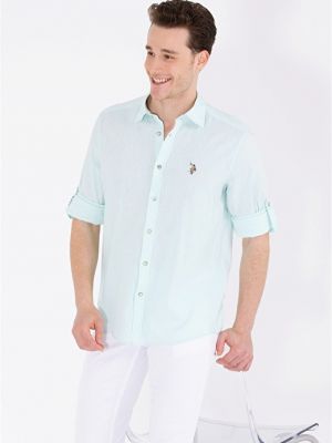 Рубашка на пуговицах с воротником на пуговицах U.s. Polo Assn. зеленая
