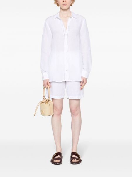 Klasikiniai lininė marškiniai 120% Lino balta