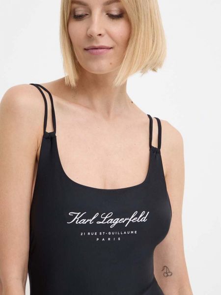 Egyrészes fürdőruha Karl Lagerfeld fekete