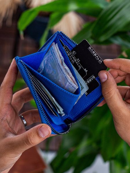 Kožená peněženka Garbalia modrá