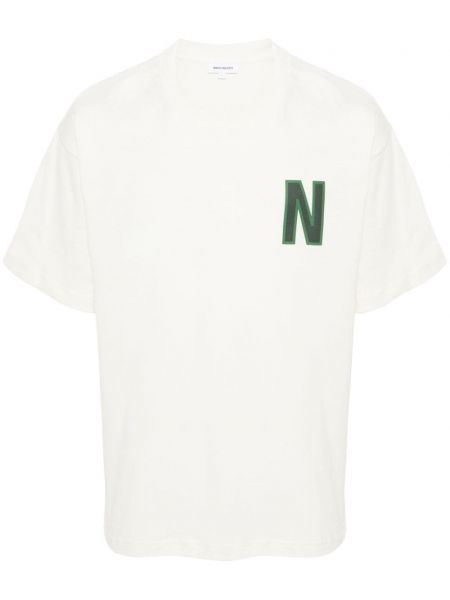Koszulka z nadrukiem Norse Projects biała