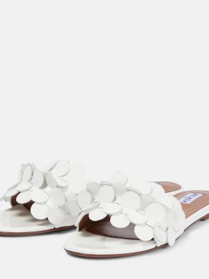 Dabīgās ādas sandales Alaã¯a balts