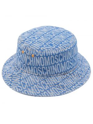 Cappello in tessuto jacquard Moschino blu