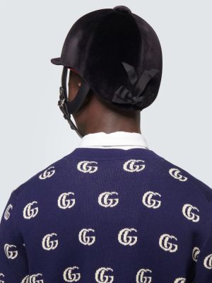 Aksamitna czapka Gucci czarna