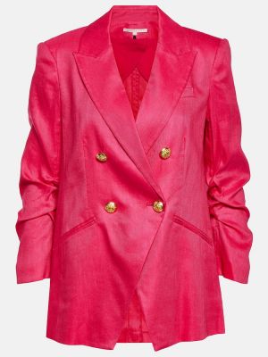 Lněné sako z polyesteru Veronica Beard - růžová