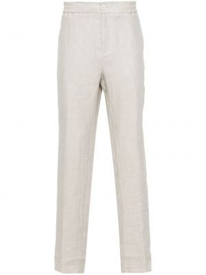 Λινό παντελόνι με μοτίβο ψαροκόκαλο Etro μπεζ