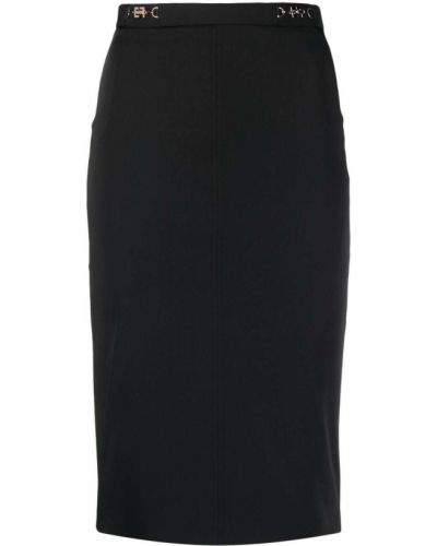 Falda de tubo ajustada de cintura alta Elisabetta Franchi negro