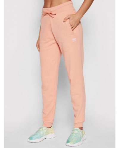 Pantaloni sport slim fit Adidas roz