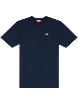 T-shirt mit stickerei aus baumwoll Diesel blau