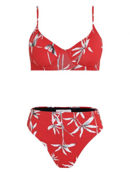 Bambus bikini med print Brigitte rød