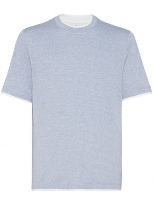 T-shirt en lin en coton Brunello Cucinelli