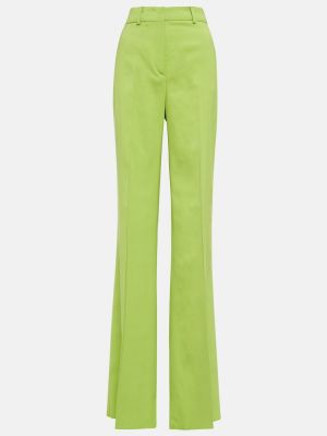Rovné kalhoty s vysokým pasem relaxed fit Sportmax zelené
