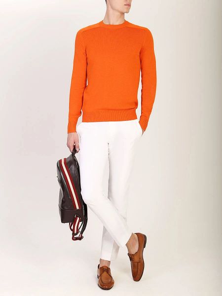 Хлопковый свитер Loro Piana оранжевый