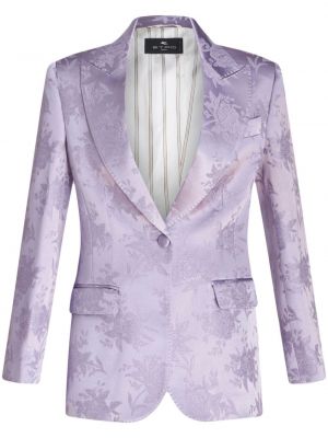 Blazer s cvetličnim vzorcem iz žakarda Etro vijolična