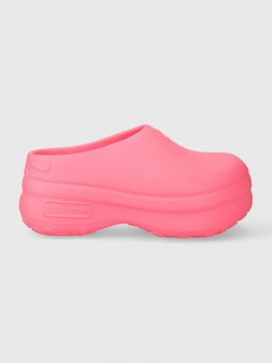 Pantofle na platformě Adidas Originals růžové