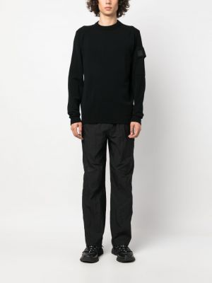 Vlněný svetr s kulatým výstřihem C.p. Company černý