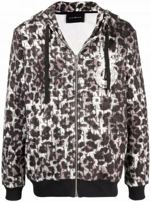 Sudadera con capucha con estampado leopardo John Richmond marrón