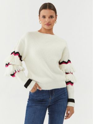 Laza szabású pulóver Silvian Heach fehér
