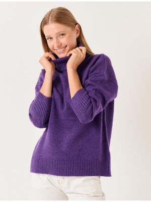 Džemperis ar augstu apkakli ar garām piedurknēm Jimmy Key violets